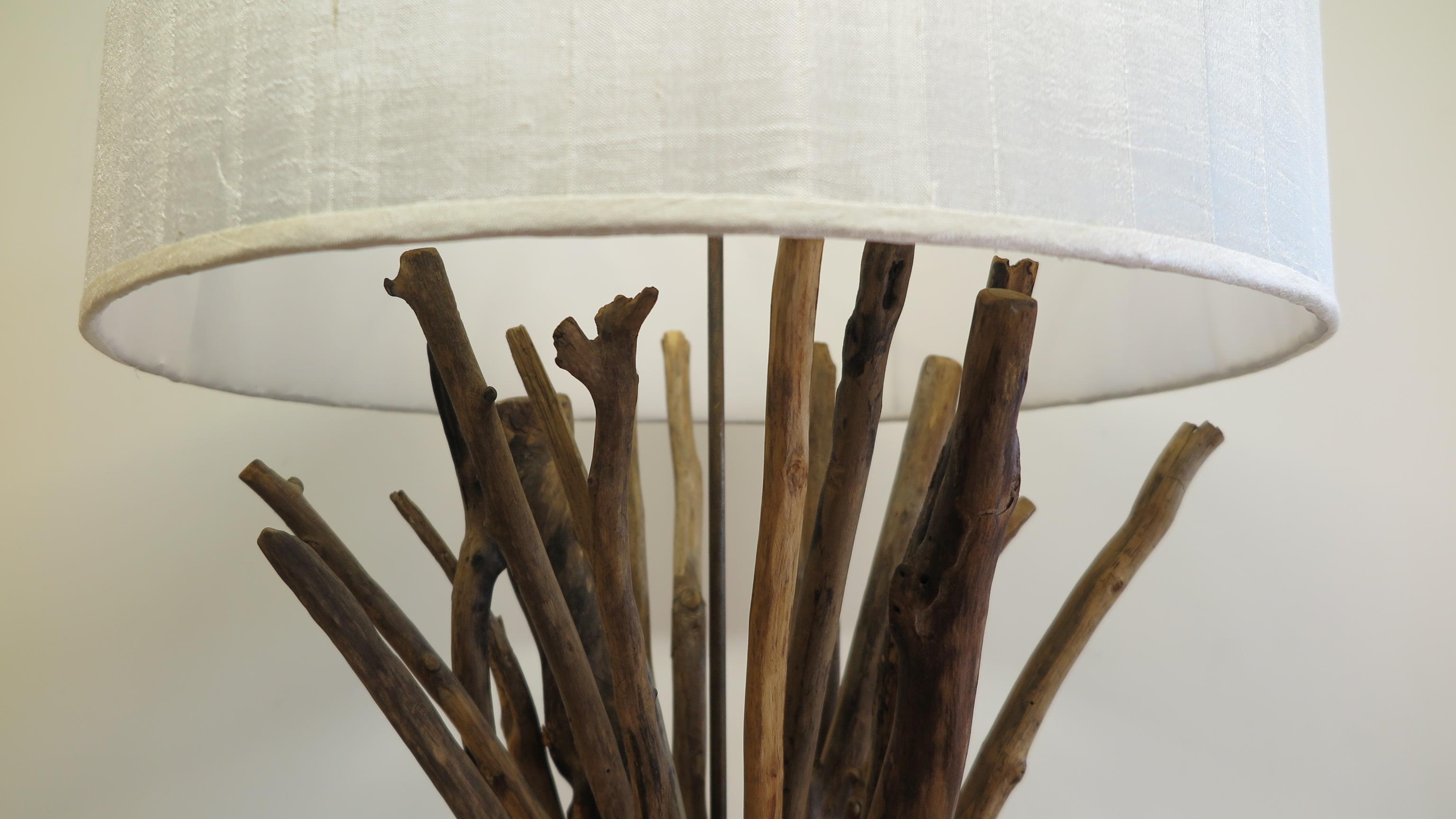 Thai Natural Twig Driftwood Floor Lamp For Sale