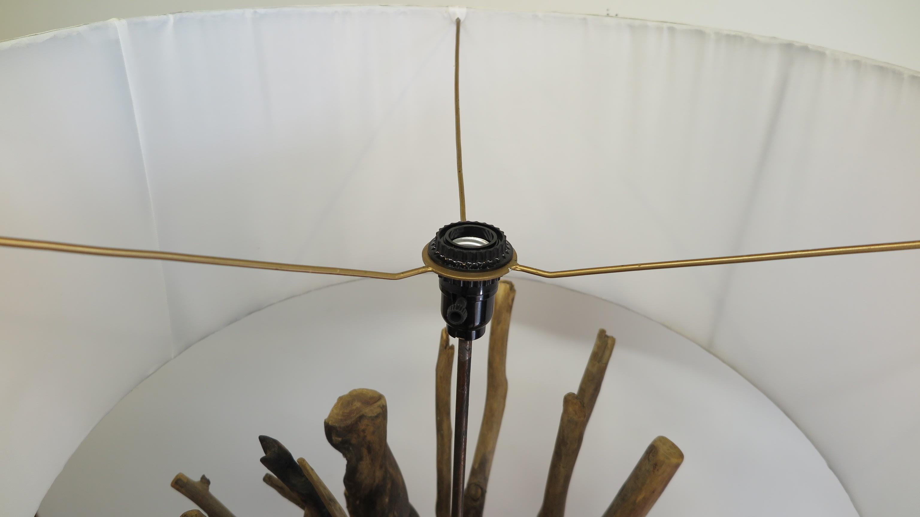Natural Twig Driftwood Floor Lamp In Good Condition For Sale In New York, NY