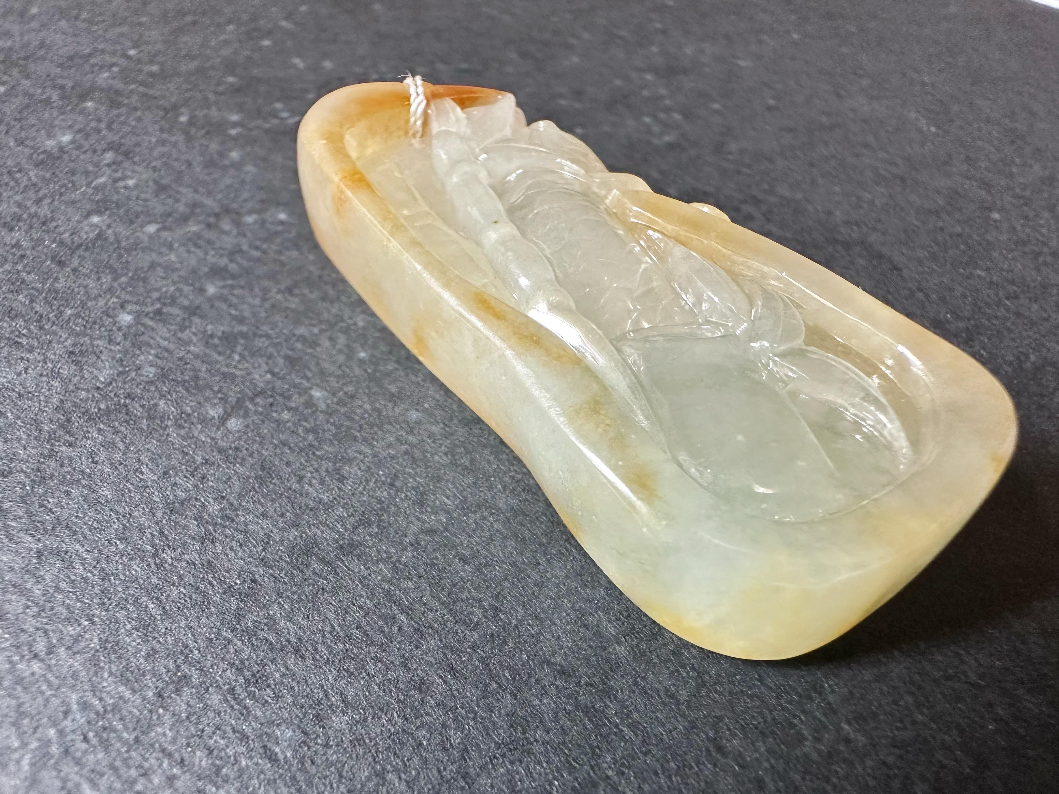 Natur Typ A Myanmar Icy Typ Bi-Color Jade Honey Gelb & Weiß geschnitzt Tiger im Zustand „Neu“ im Angebot in Kowloon, HK