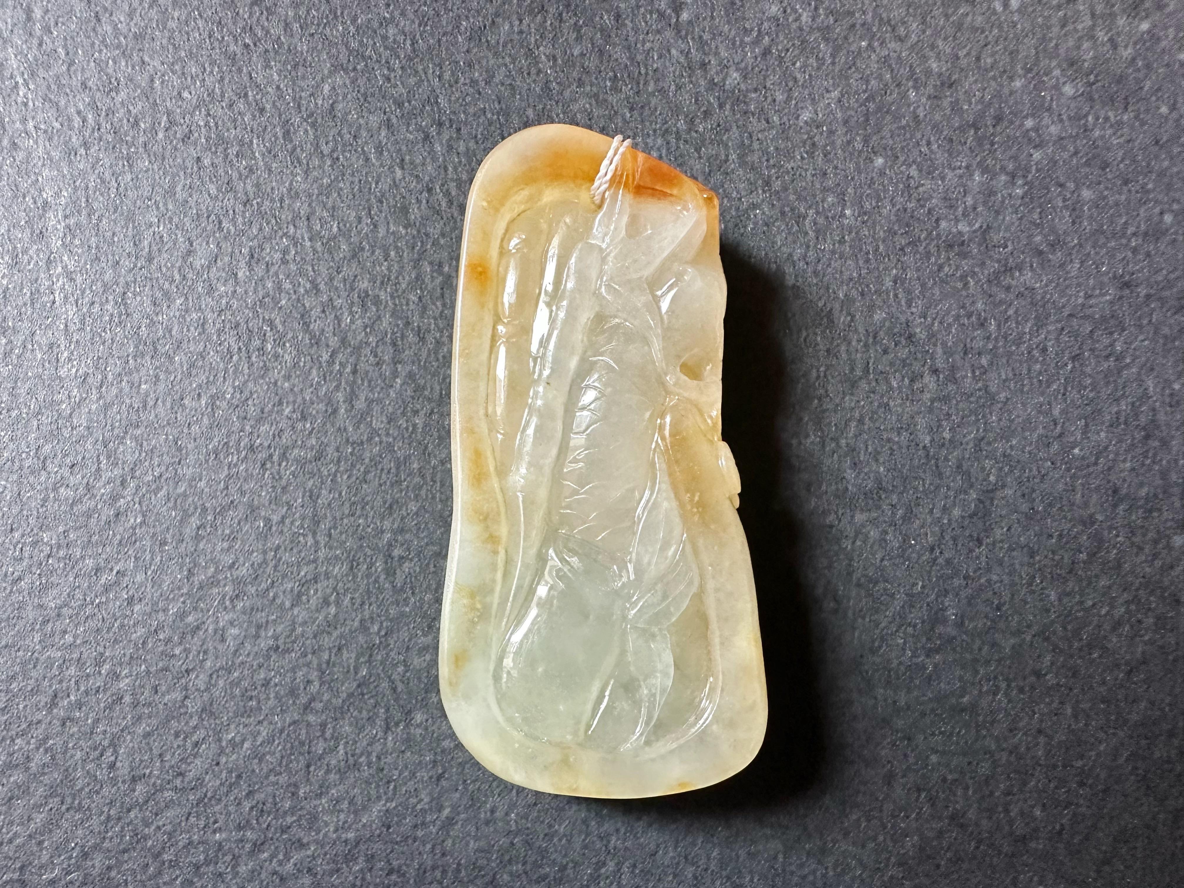 Natur Typ A Myanmar Icy Typ Bi-Color Jade Honey Gelb & Weiß geschnitzt Tiger im Angebot 2