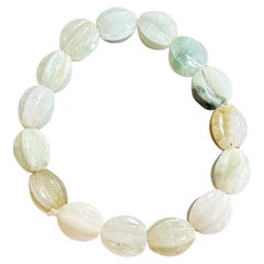 Natural Type-A Myanmar Jadeite Jade Carved Carambola Bead Bracelet - Multi-Color