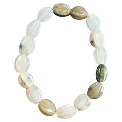 Natural Type-A Myanmar Jadeite Jade Carved Carambola Bead Bracelet - Multi-Color