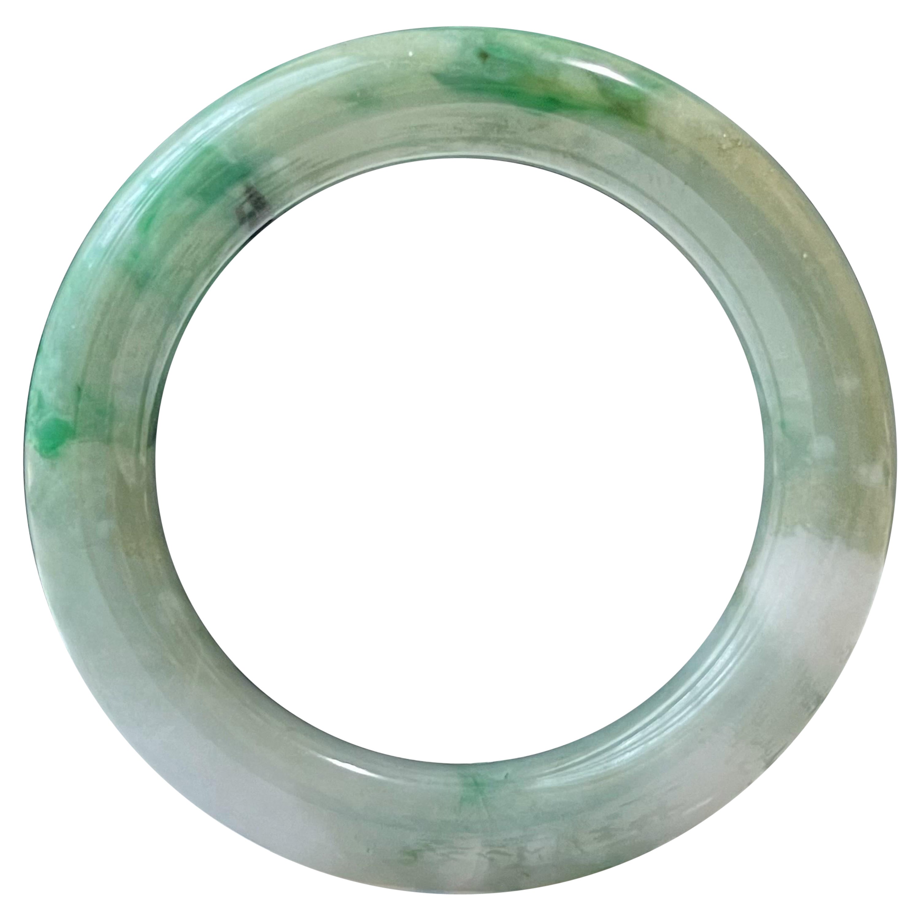 Armreif Natürlicher natürlicher Typ A Myanmar Vivid Apple Green Jadeit Jade 50 mm