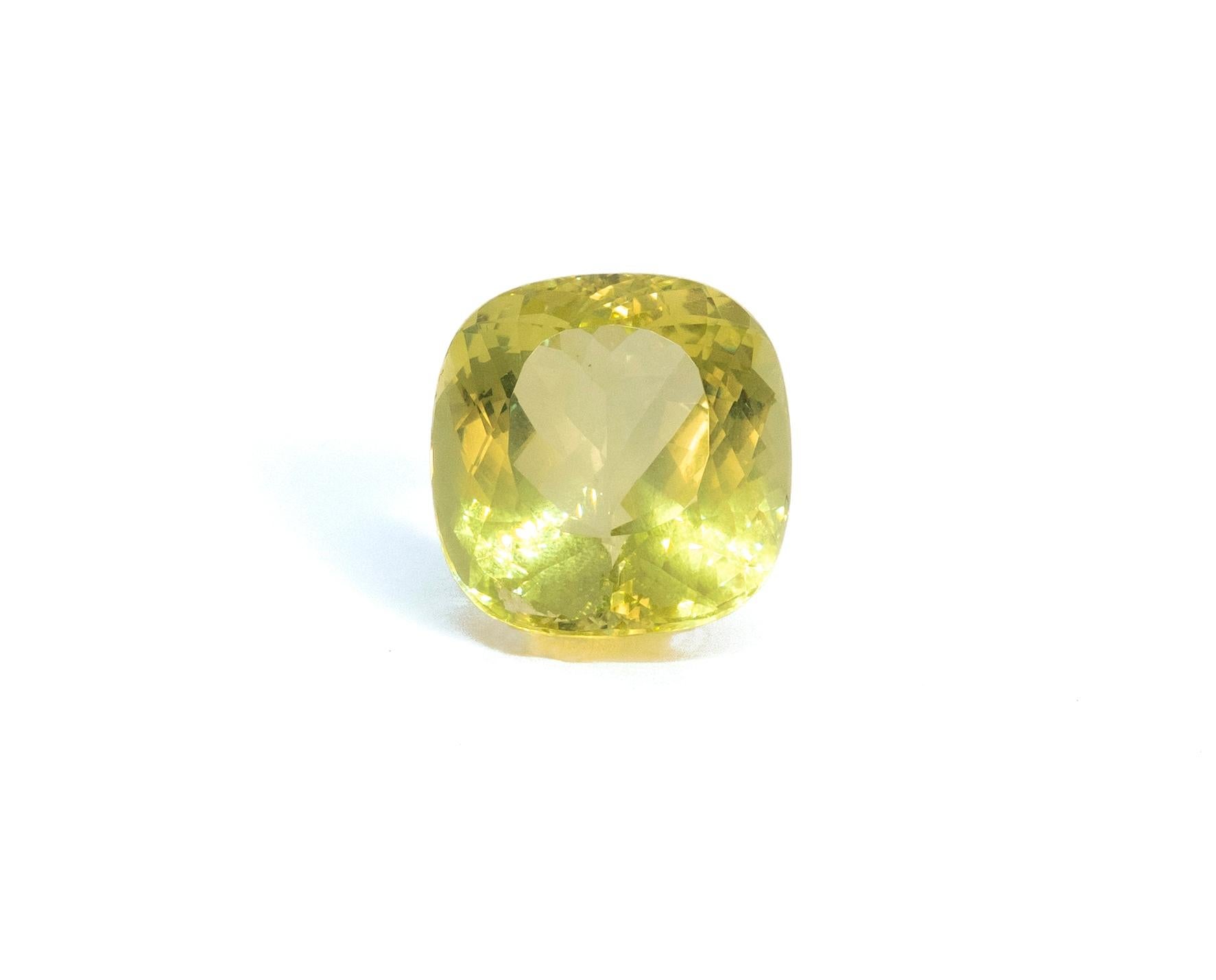 Cushion Cut Natural Ukraine Heliodor 37.72 Carat Cushion Shape Loose Gem For Sale