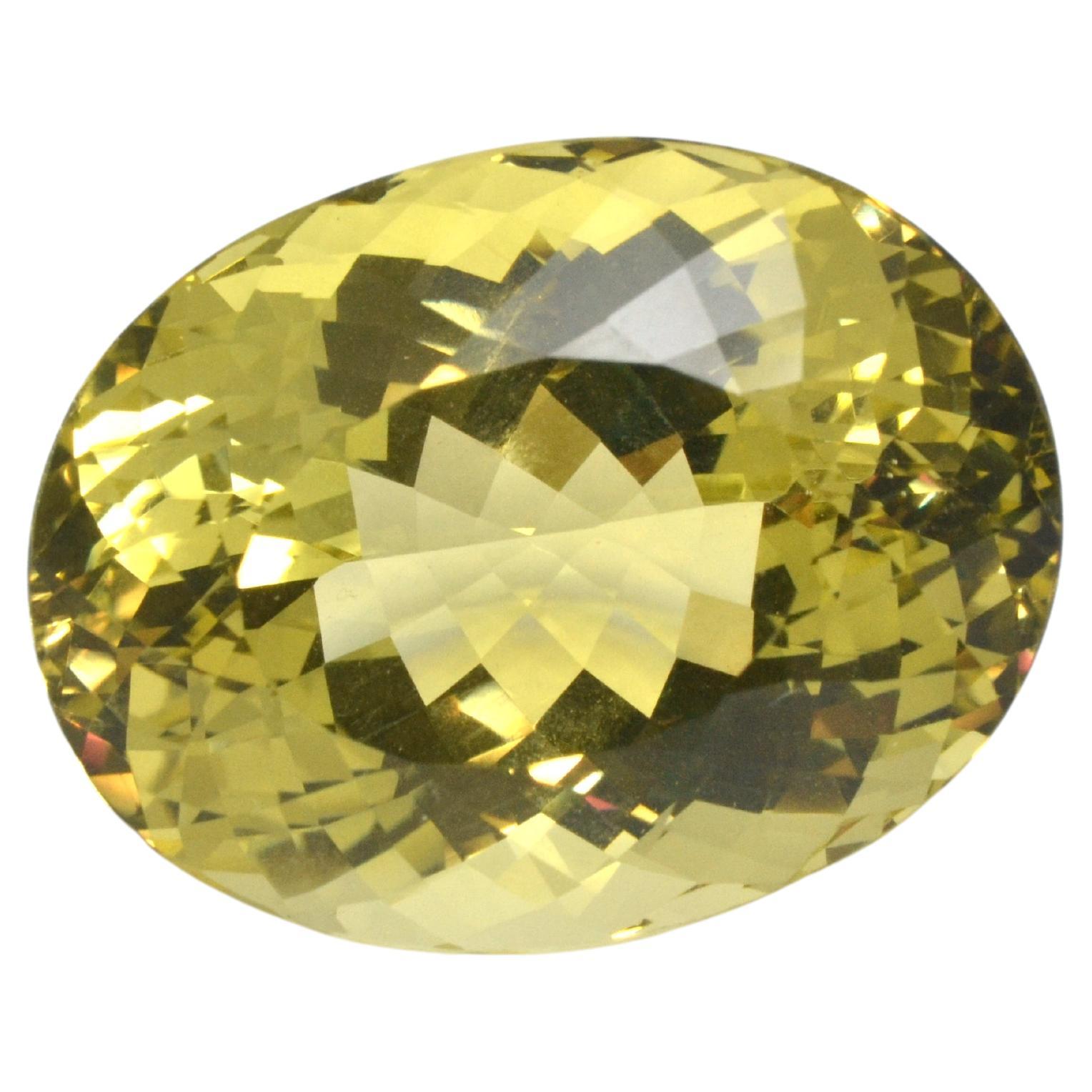 Natural Ukraine Heliodor 63.59 Carat Oval Shape Loose Gem