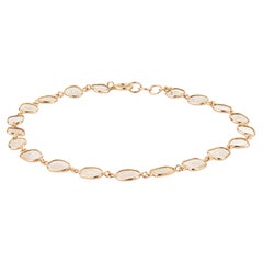 Natural Uncut Diamond Bezel Set Station Bracelet, 1.68 Carat in 18K Yellow Gold