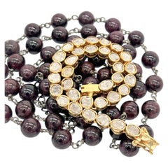 Diamanti naturali non tagliati Bracciale in argento 925 placcato oro giallo 18 carati da 7,5".