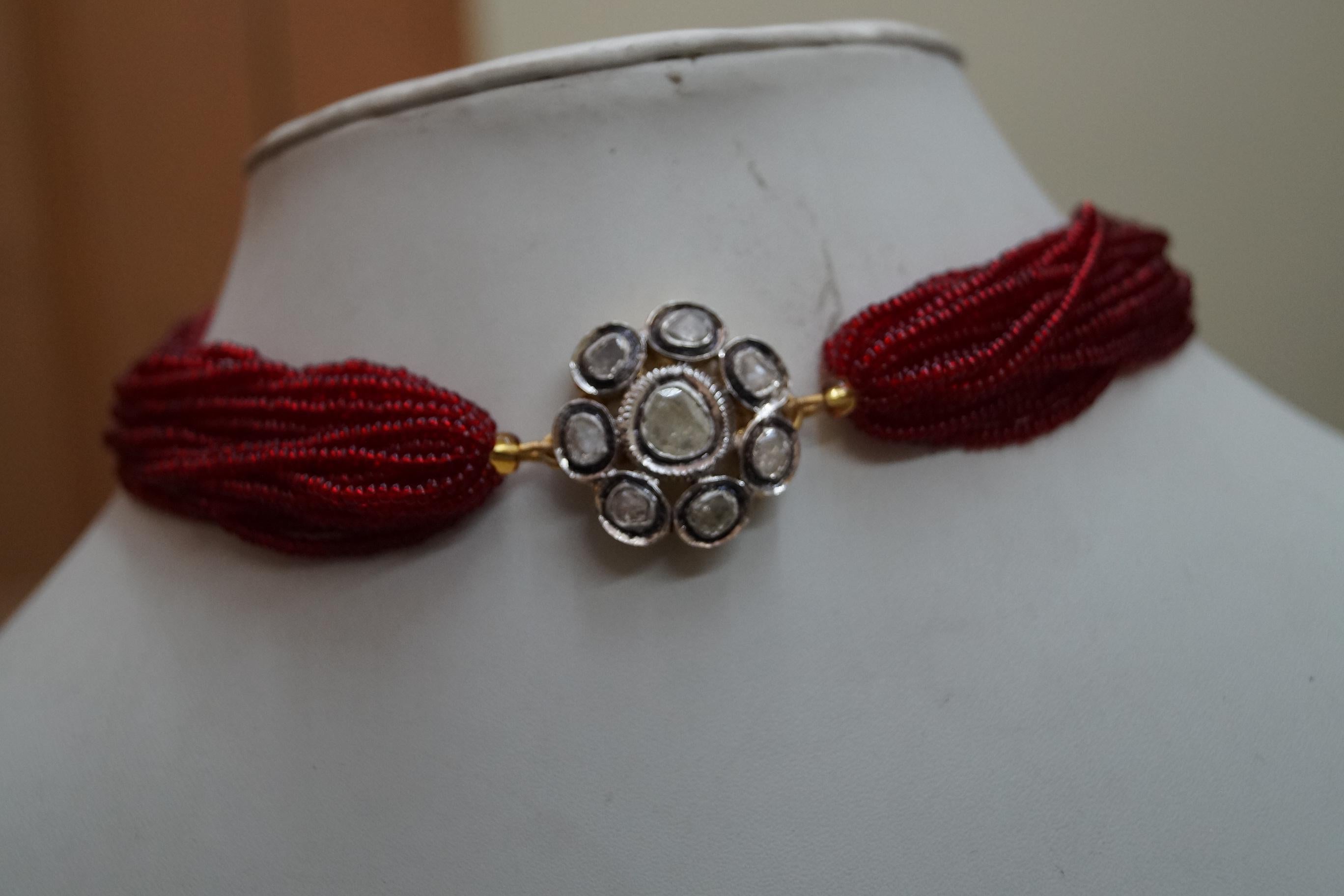 uncut diamond choker
