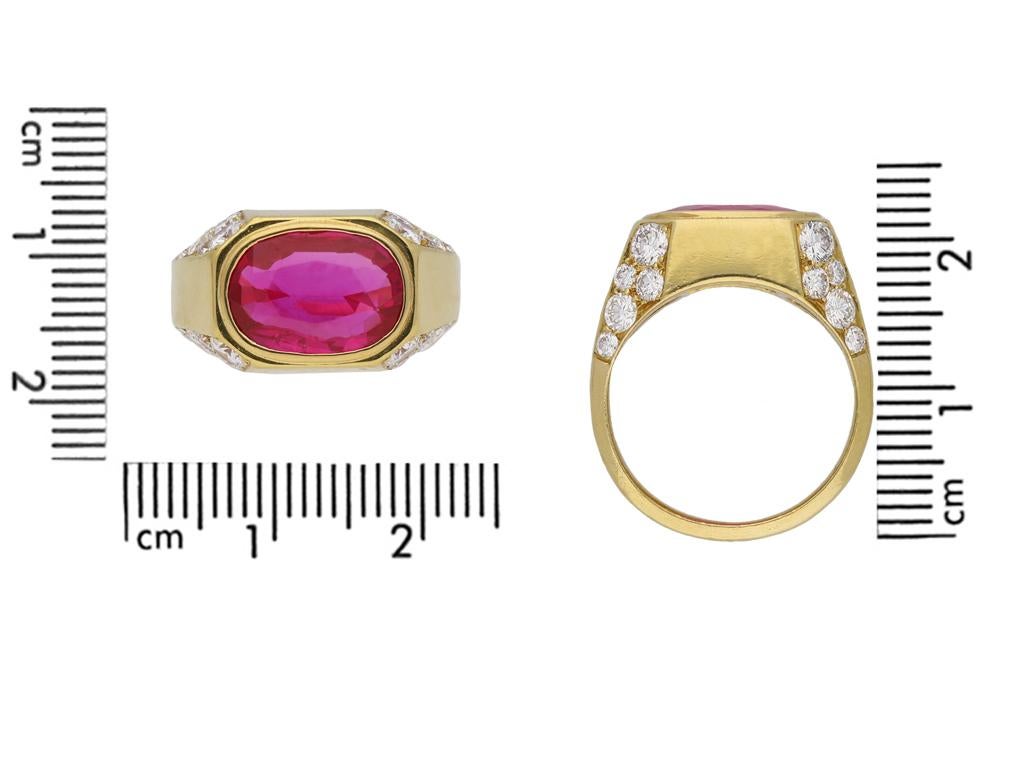 Women's Bulgari Burmese Ruby Diamond Cocktail Ring, circa 1970 For Sale