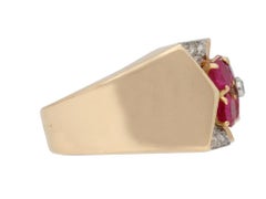 Natural Burmese Ruby and Diamond Cocktail Ring by Boucheron, circa 1945