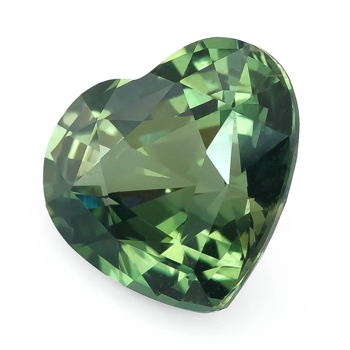 Saphir bleu-vert naturel non chauffé 2,10 carats avec rapport GIA Neuf - En vente à Los Angeles, CA