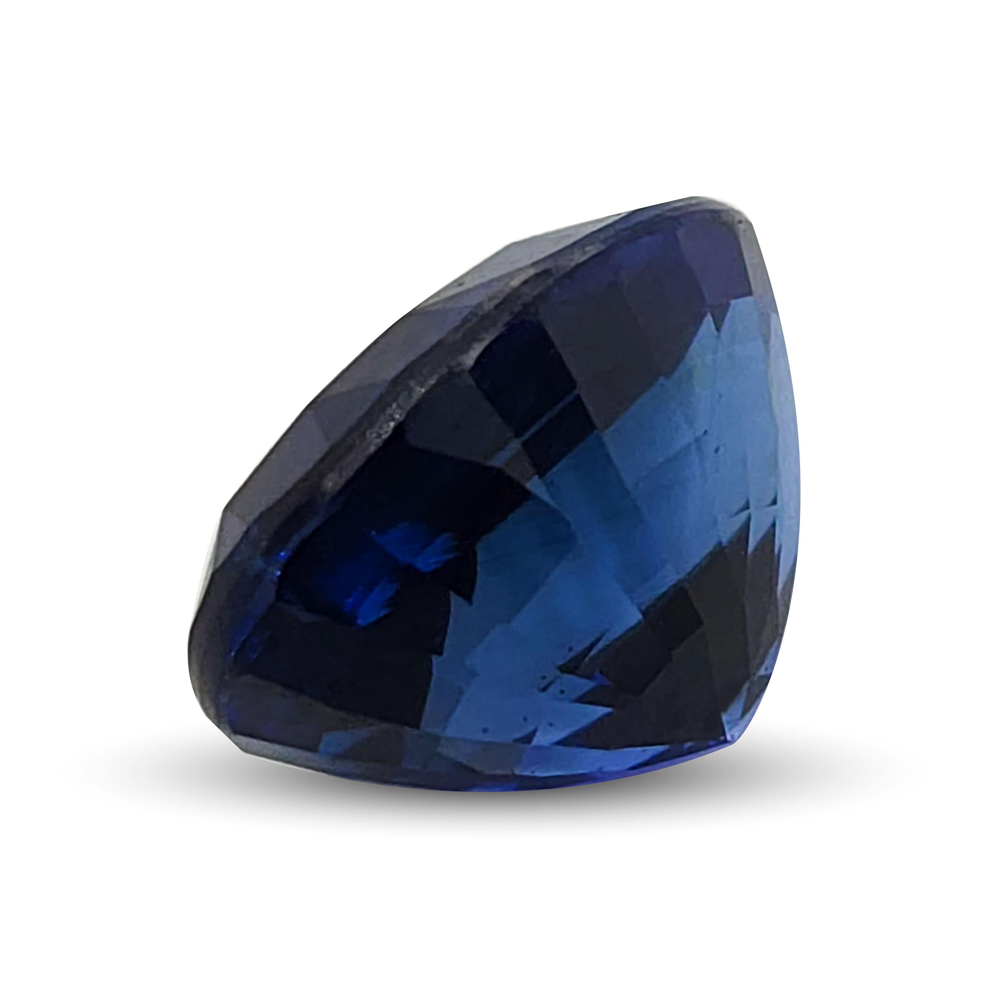 Pierre précieuse saphir bleu naturel non chauffé 2.19 carat avec rapport GIA Unisexe en vente