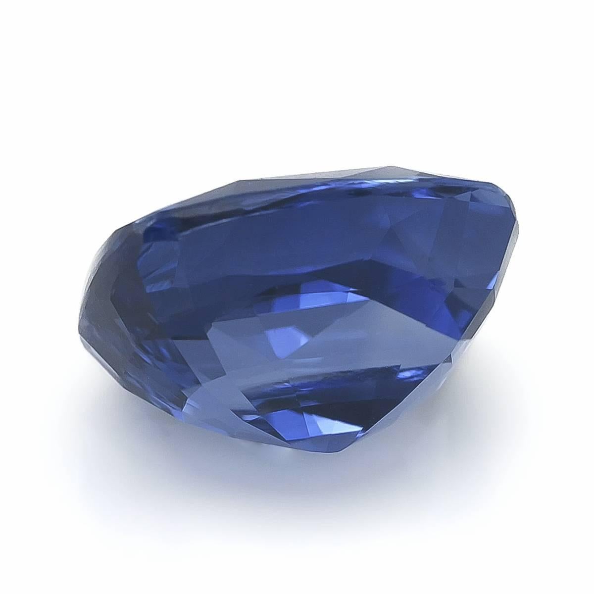 Pierre précieuse saphir bleu naturel non chauffé 3.01 carat avec rapport GIA Unisexe en vente