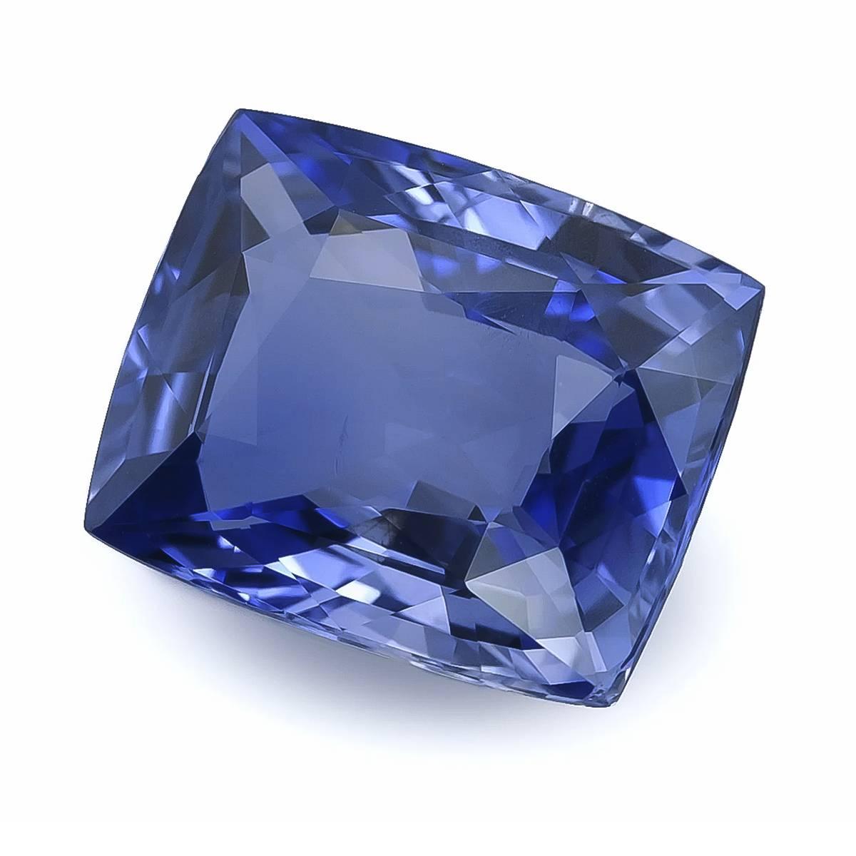 Pierre précieuse saphir bleu naturel non chauffé 3.92 carat avec rapport GIA Neuf - En vente à Los Angeles, CA