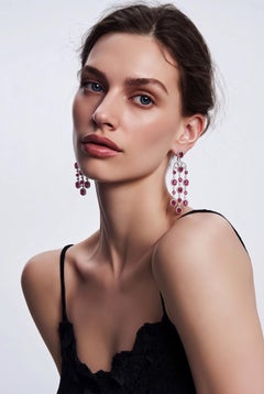 Orecchini in platino con rubini e diamanti naturali non trattati, classificati dal GIA, Pierre/Famille