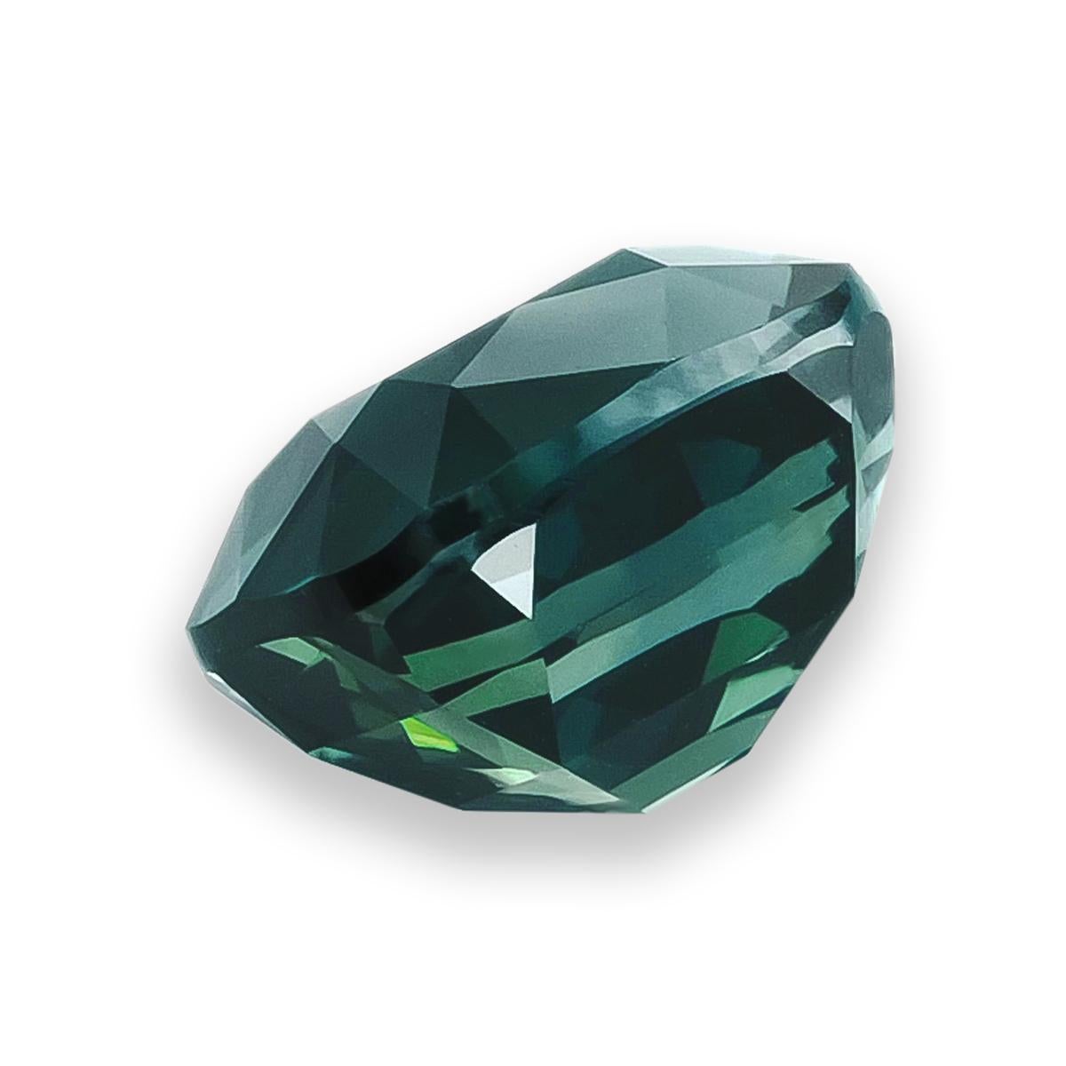 Saphir bleu verdâtre naturel non chauffé 3,06 carats avec rapport GIA Unisexe en vente