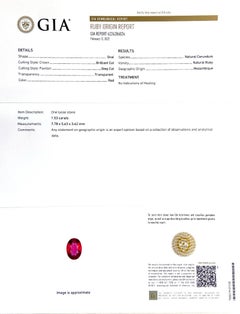 Natural Unheated Mozambique Ruby 1.53 carats with GIA Report