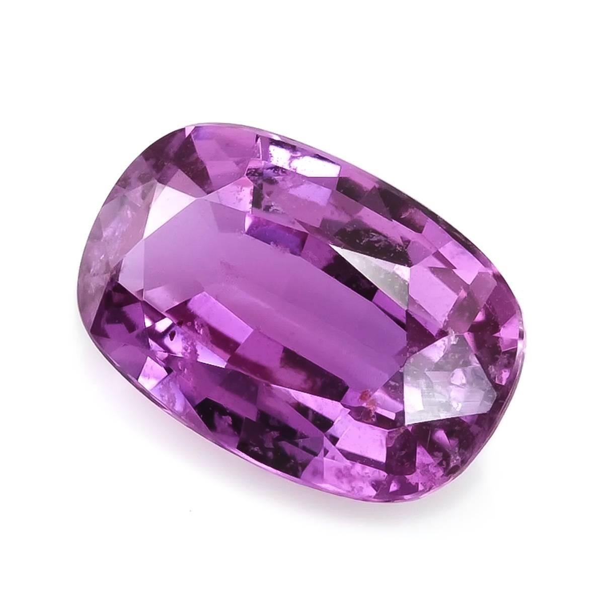 Natural Unheated Pink-Purple Sapphire Gemstone 2.06 carats with GIA Report In condizioni Nuovo in vendita a Los Angeles, CA