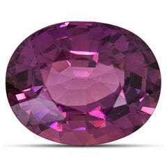 Gemma di zaffiro rosa-viola non riscaldata Nature 4.23 carati con rapporto GIA