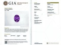 Gemma di zaffiro rosa violaceo non riscaldato Nature 1,85 carati con rapporto GIA