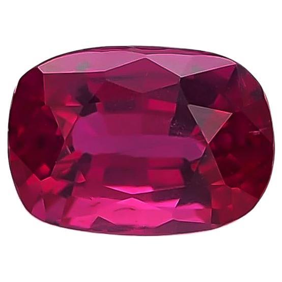 Gema natural de rubí rojo violáceo sin calentar de 1,17 quilates con informe GIA