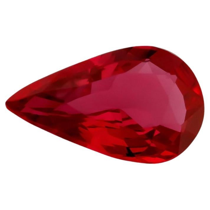 Gema de rubí rojo de Mozambique natural sin calentar de 1.09 quilates con informe GIA