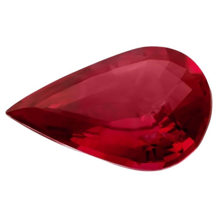 Gema de rubí rojo de Mozambique natural sin calentar de 1.12 quilates con informe GIA