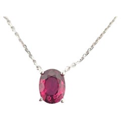 Natural Unheated Red Ruby Necklace Pendant 1.21ct Mozambique Oval 14K Gold