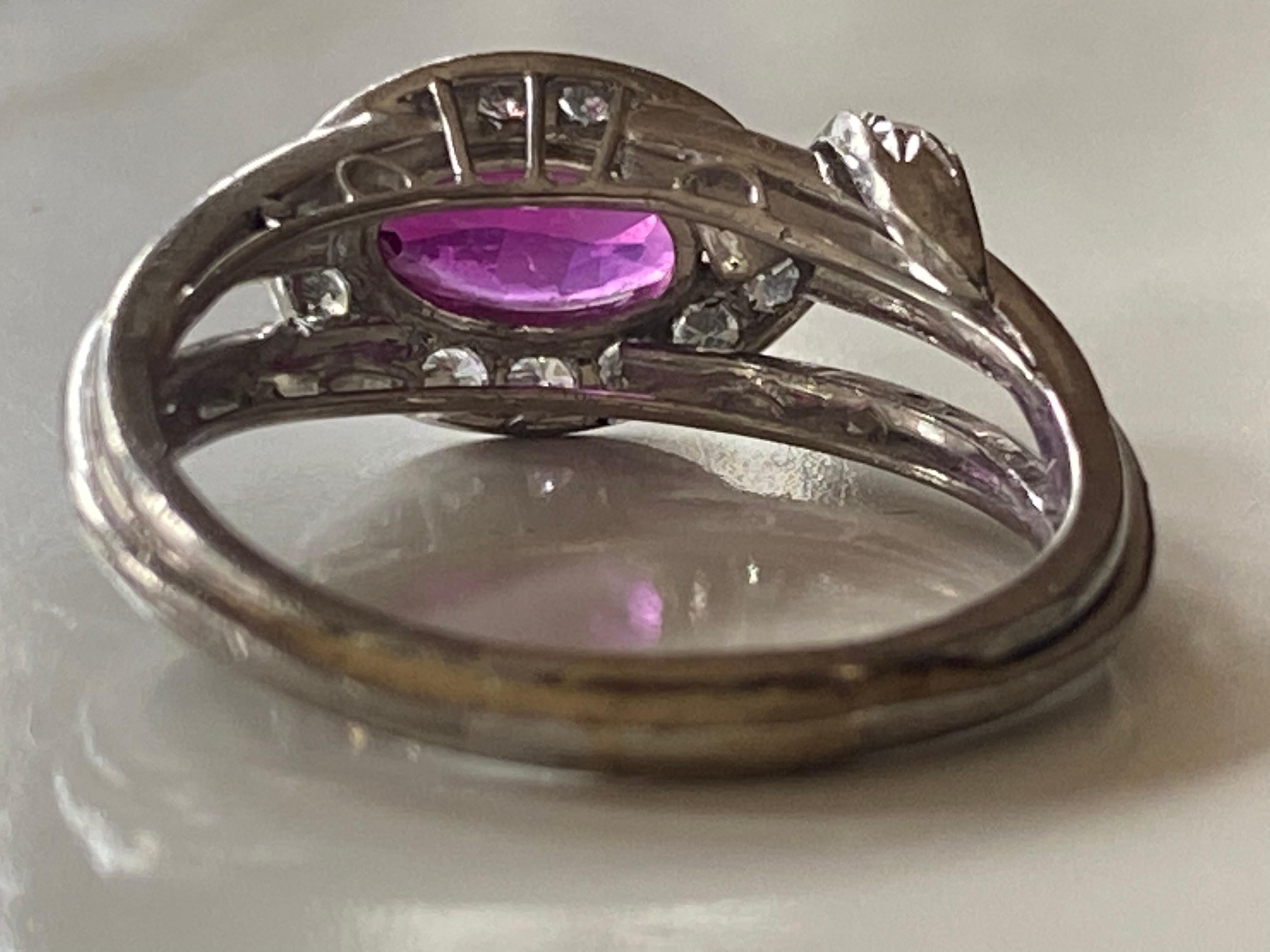 Natural Unheated Ruby and Diamond Cocktail Ring  In Good Condition For Sale In Denver, CO