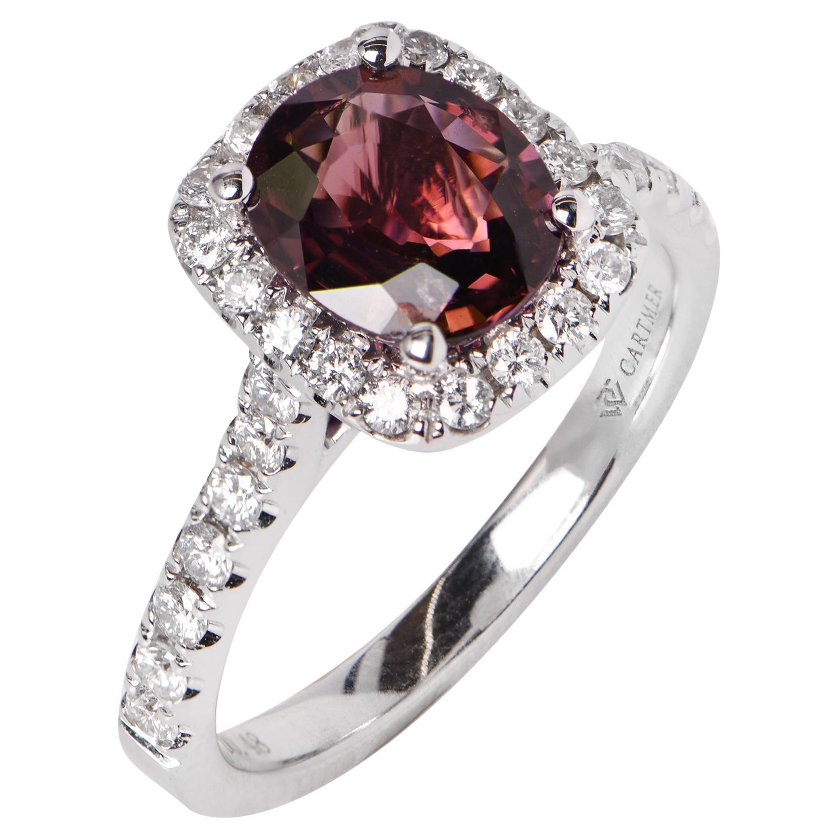 Natural Unheated Ruby Ring in 18ct White Gold