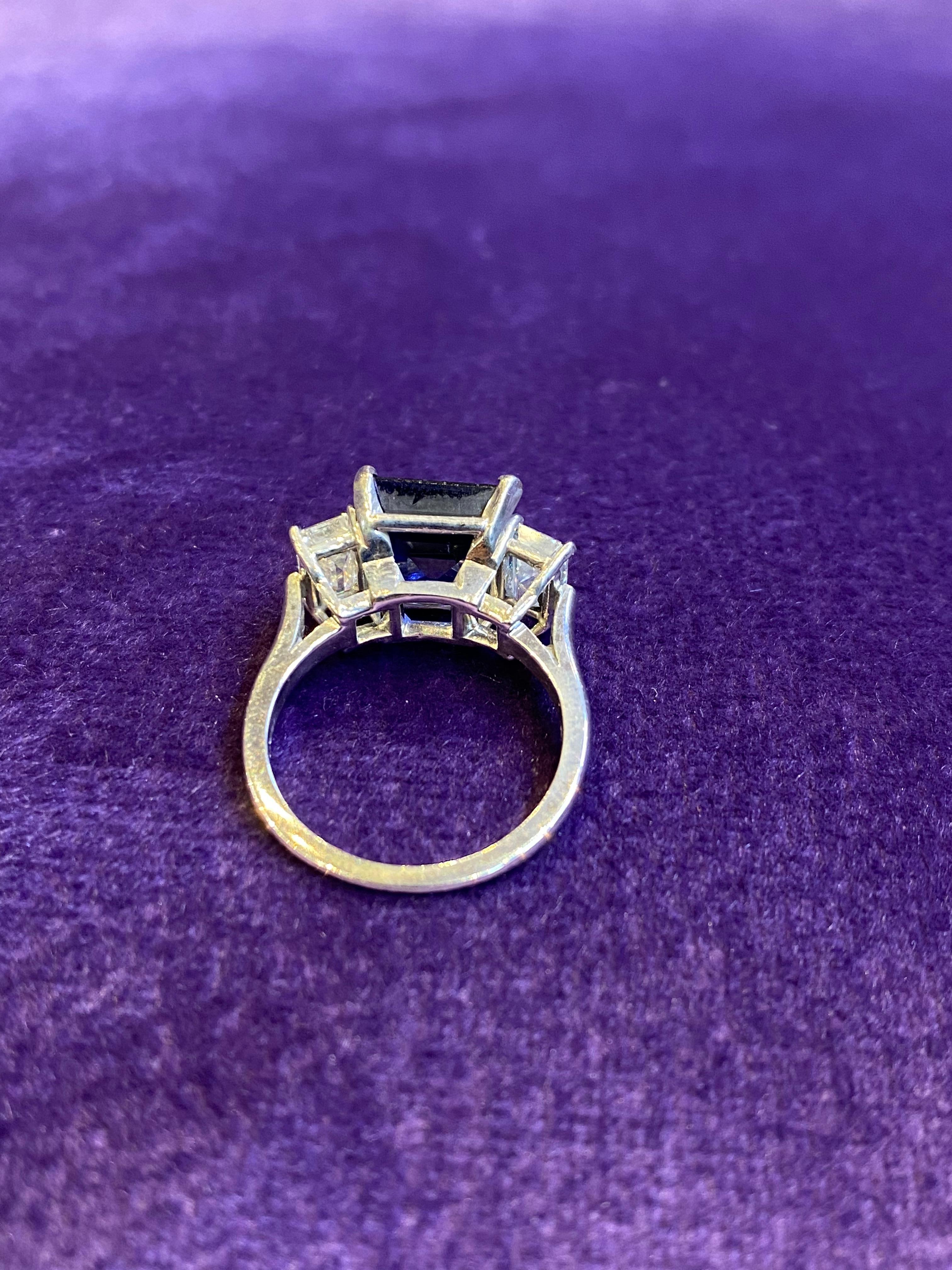 Natural Unheated Sapphire Diamond Cocktail Ring For Sale 3