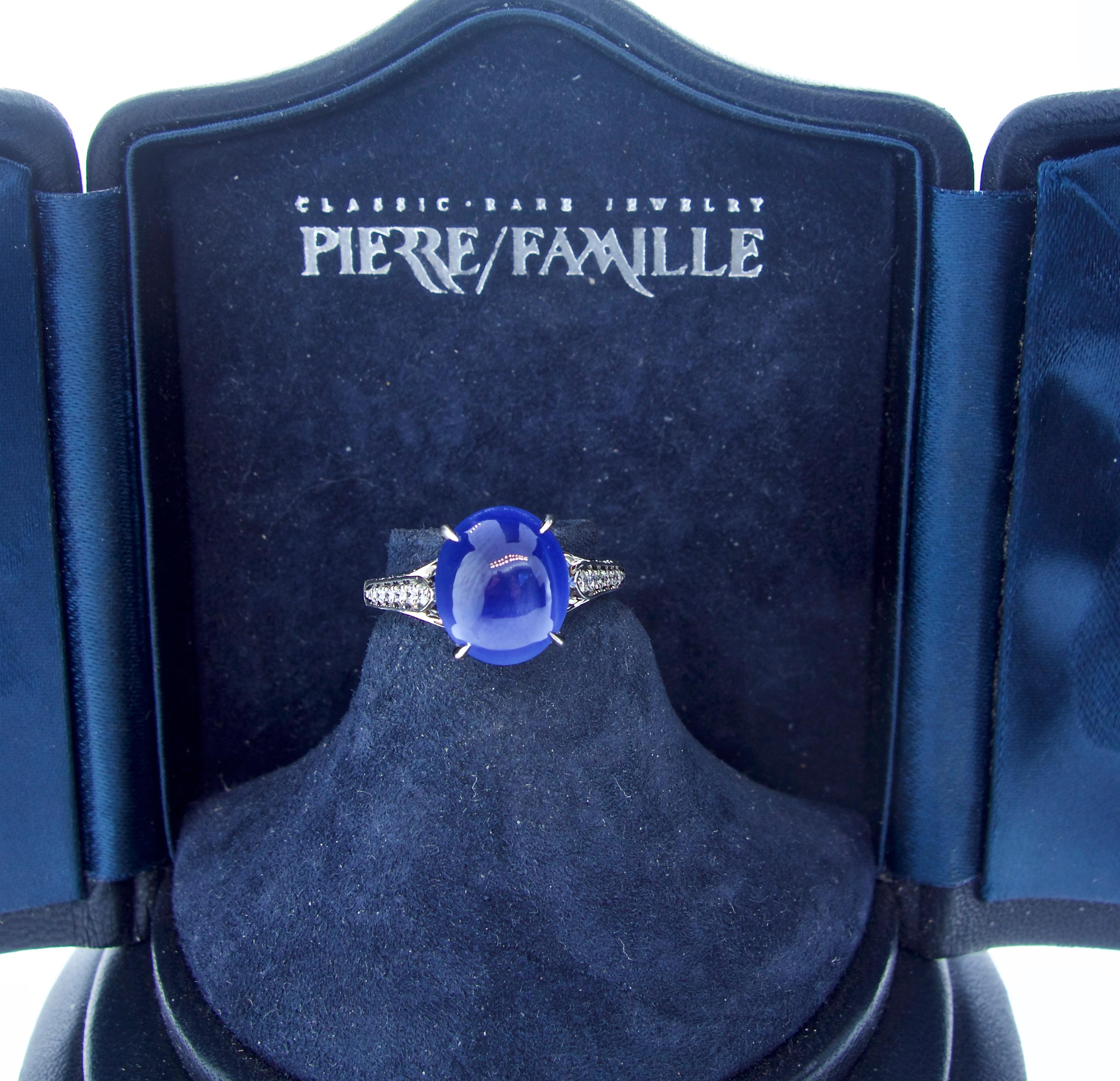 Women's or Men's Natural Unheated Star Sapphire and Diamond Ring, Pierre/Famille