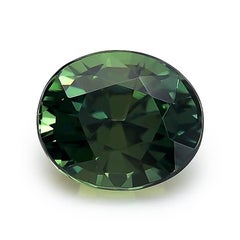 Natural Unheated Teal Bluish Green Sapphire oval shape 3.09 carats w GIA Report