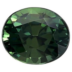 Natural Unheated Teal Bluish Green Sapphire oval shape 3.09 carats w GIA Report