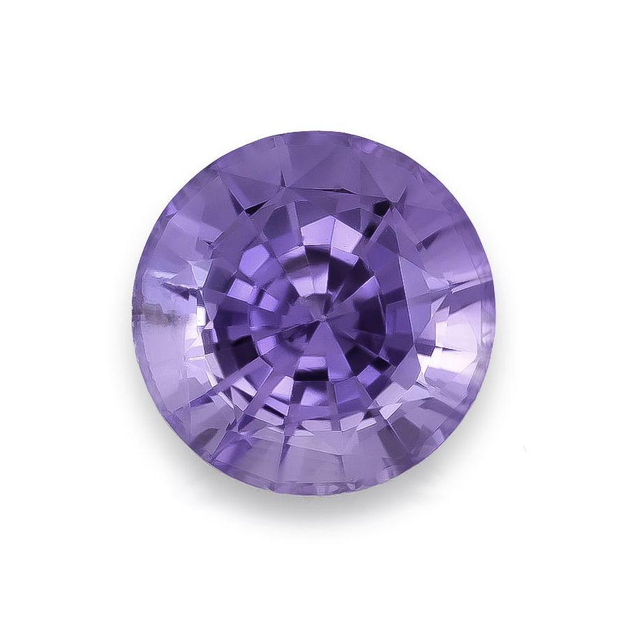Entdecken Sie die bezaubernde Schönheit dieses natürlichen, unerhitzten violetten Saphirs mit einem Gewicht von 2,06 Karat. Mit seinem lebhaften violetten Farbton und seiner klassischen runden Form eignet sich dieser Edelstein perfekt für die