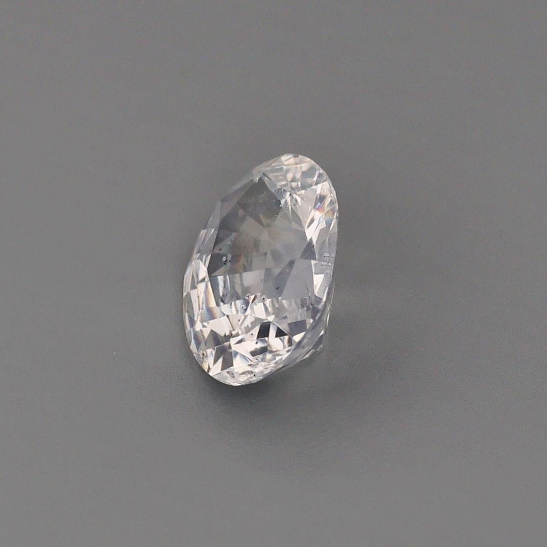 Women's or Men's Certified 2.35 ct Natural Unheated White Sapphire Gemstone Ceylon Origin For Sale