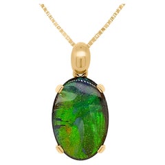 Collier pendentif Opale Boulder Australienne naturelle non traitée 7.89ct Or 18K