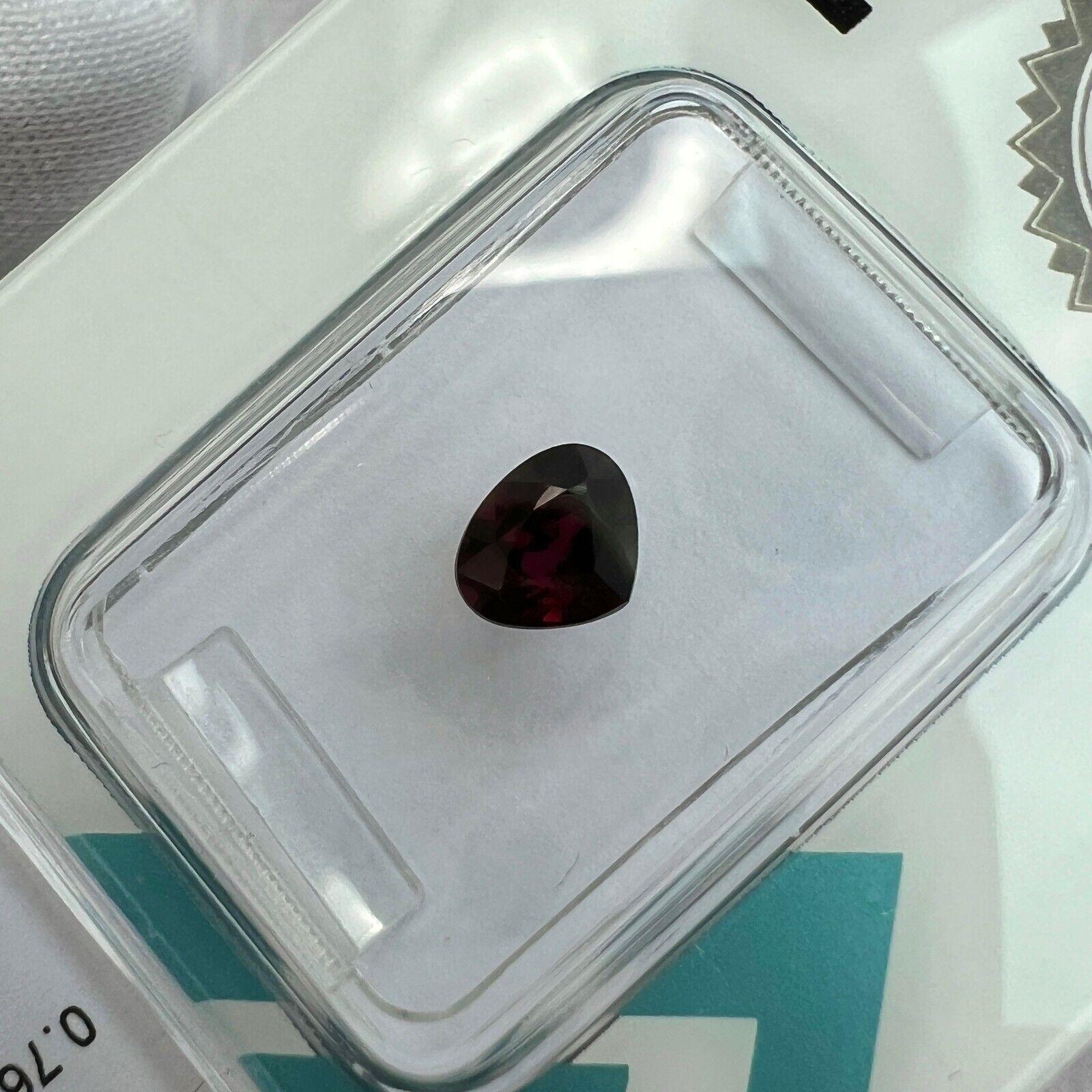Natural Untreated Deep Red Ruby Pear Cut 0.76Ct IGI Certified Rare Gem In New Condition For Sale In Birmingham, GB