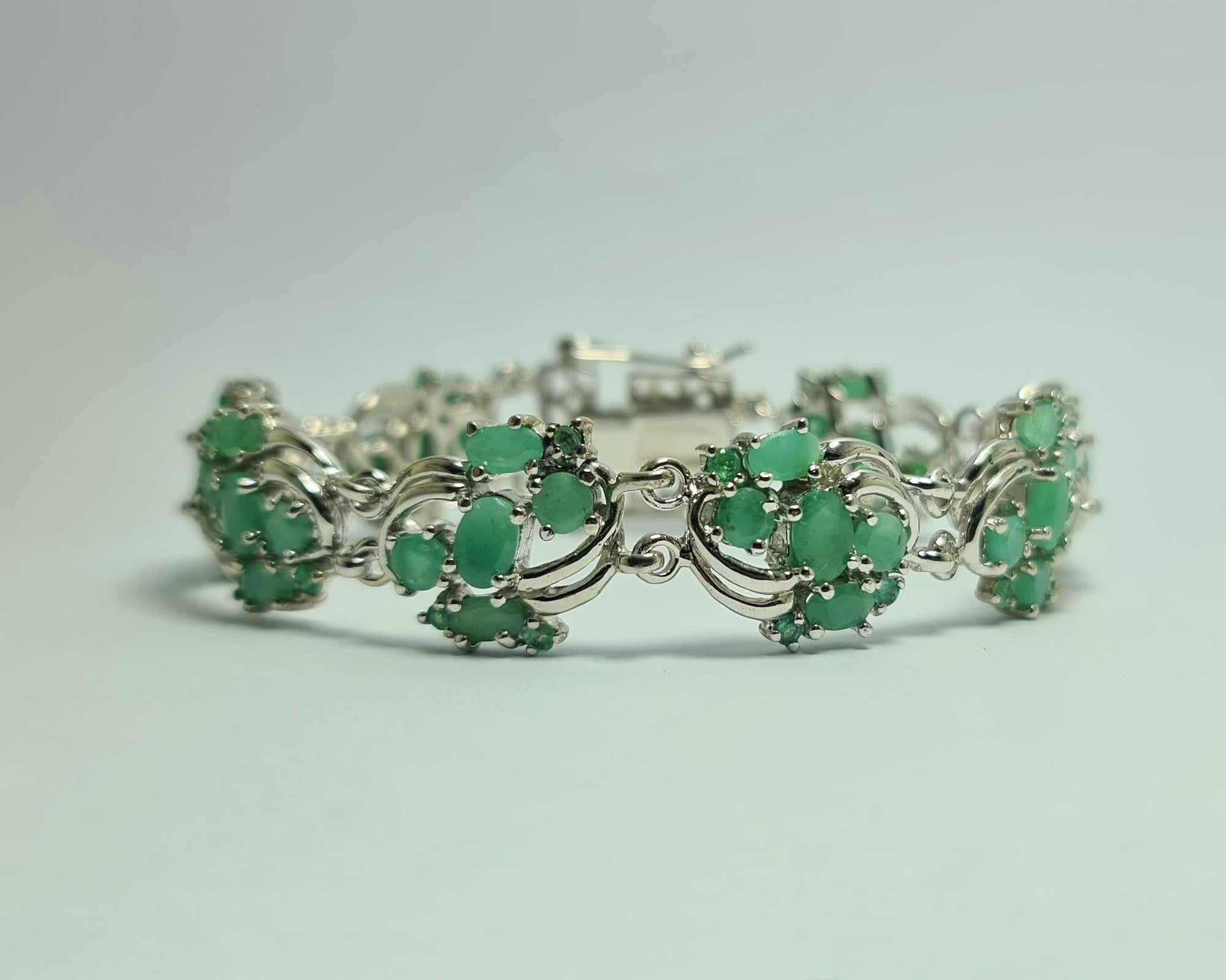 Natural Afghan Untreated Emerald Set in Pure .925 Sterling Silver with Rhodium Plating 