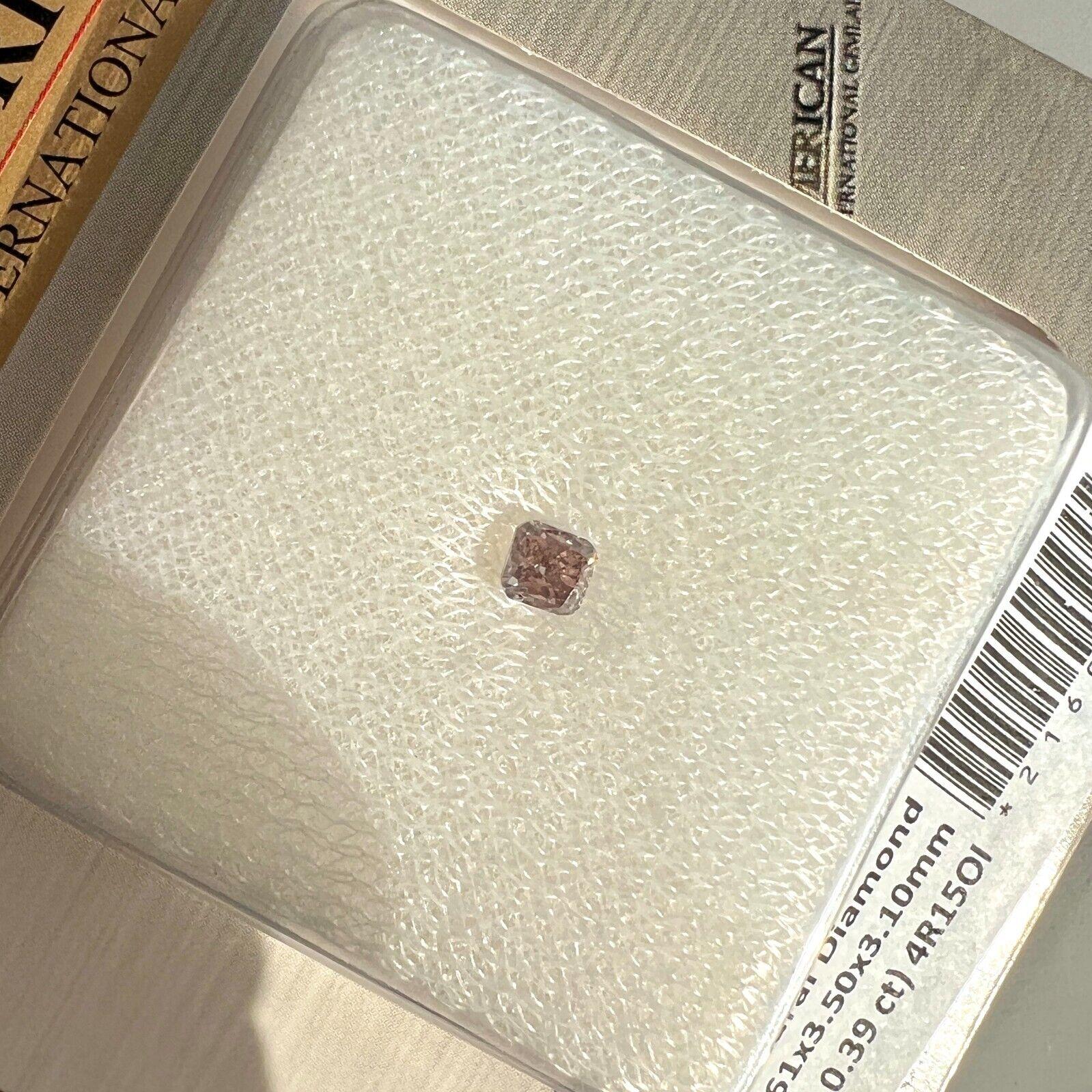 Diamant naturel non traité de couleur rose pourpre 0,39ct AIG Certified Blister SI1 Cut Unisexe en vente
