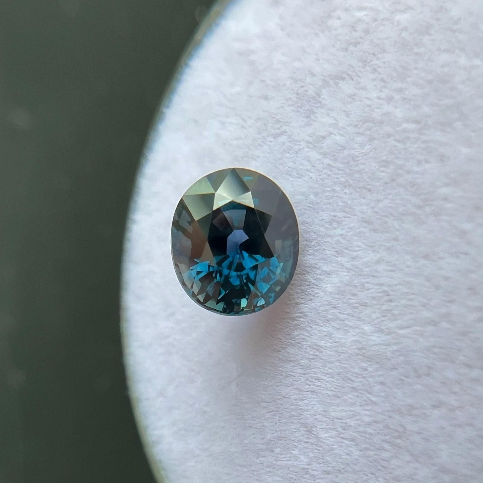 Women's or Men's Natural Untreated Sapphire 1.17Ct Gia Certified Deep Blue Oval Cut Unheated Gem For Sale