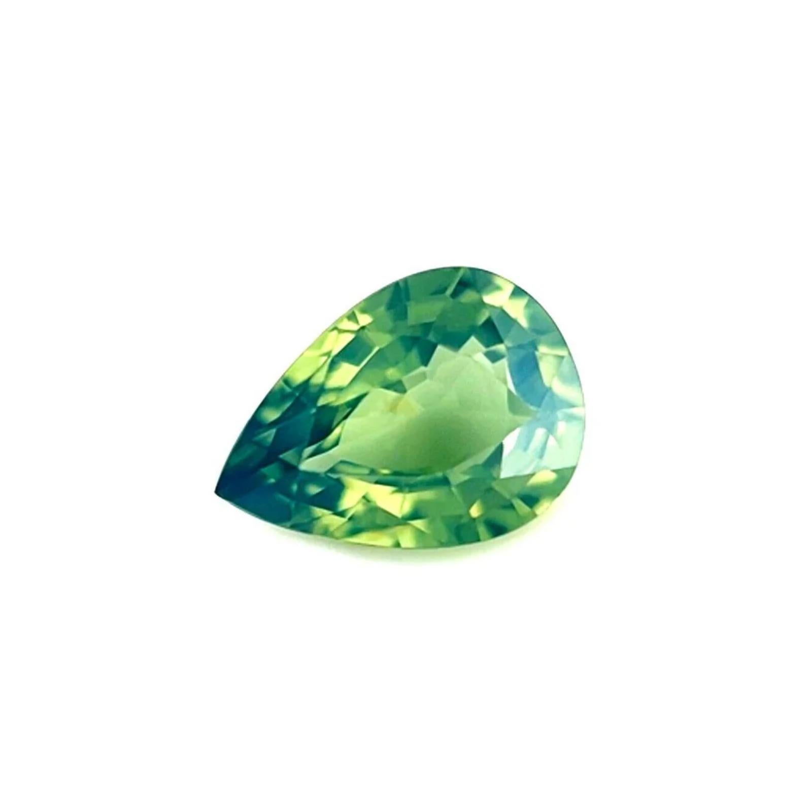 Saphir Naturel Non Traité 1.21ct Jaune Vert Certifié Poire 7.9x5.7mm VVS

Saphir jaune vert naturel non traité, certifié par le GRA.
Saphir de 1,21 carat d'une belle couleur vert jaune vif.
Entièrement certifié par GRA, confirmant que la pierre est