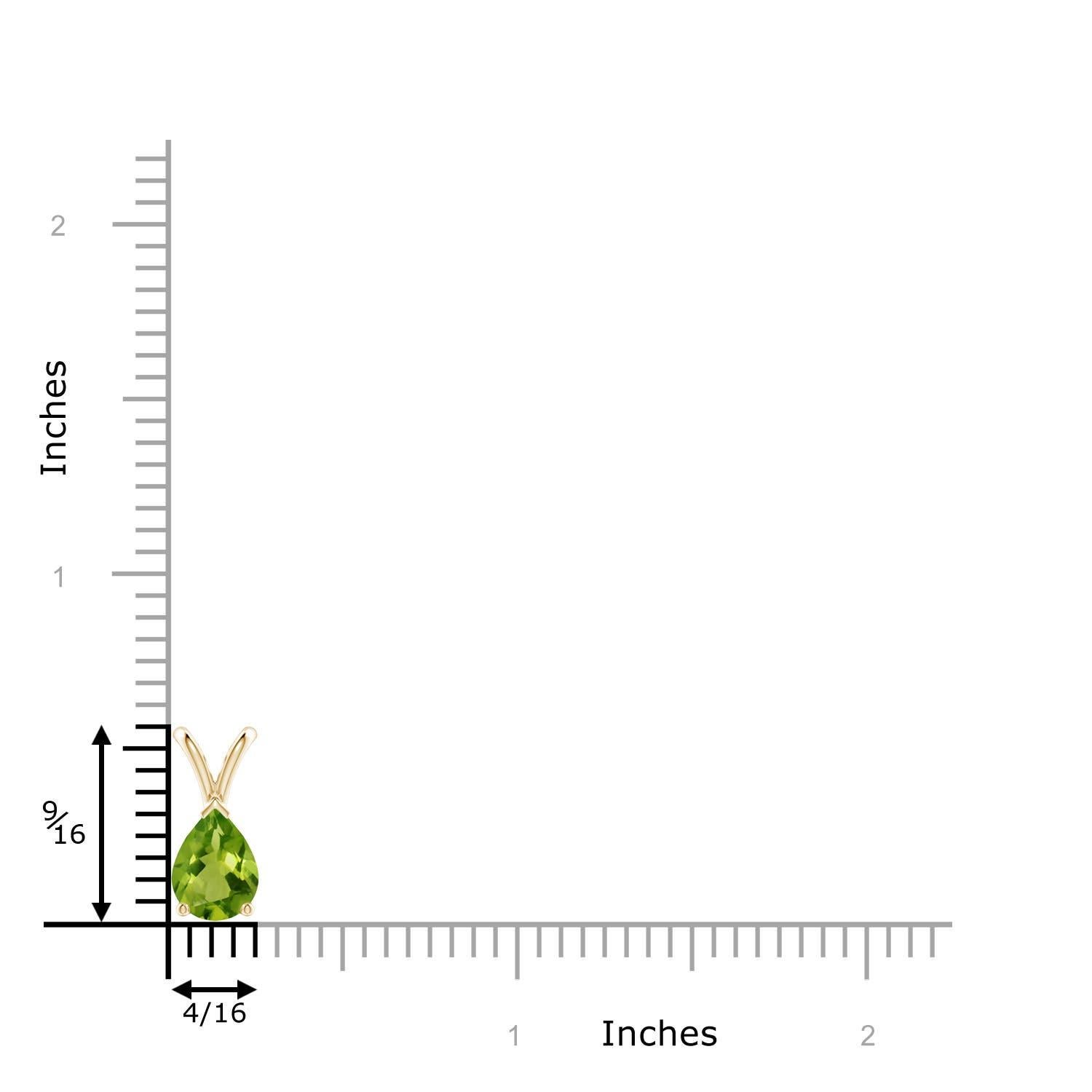 Colgante solitario de peridoto natural en forma de pera en V de 1,1 ct en oro amarillo de 14 quilates en Nuevo estado para la venta en Los Angeles, CA