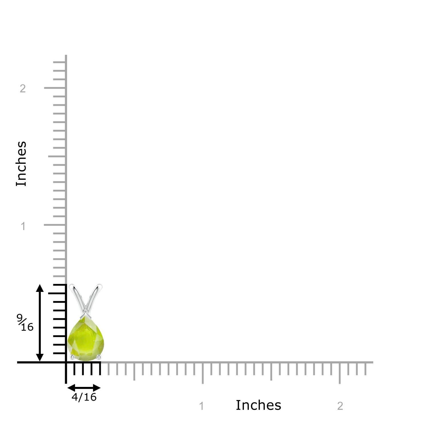 Colgante solitario de peridoto natural en forma de pera en V de 1,6 ct en platino en Nuevo estado para la venta en Los Angeles, CA