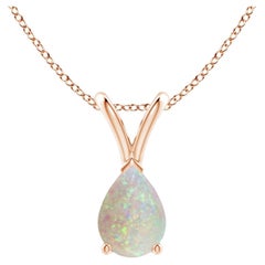 ANGARA Pendentif solitaire en or rose 14 carats avec opale naturelle en forme de poire de 0,42 carat