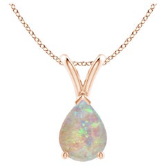 ANGARA Natural V-Bale Pear-Shaped 0.70ct Opal Solitaire Pendant in 14K Rose Gold