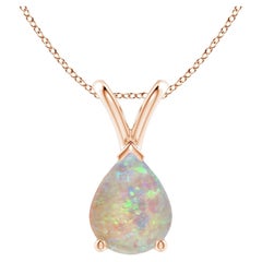 ANGARA Natural V-Bale Pear-Shaped 0.90ct Opal Solitaire Pendant in 14K Rose Gold