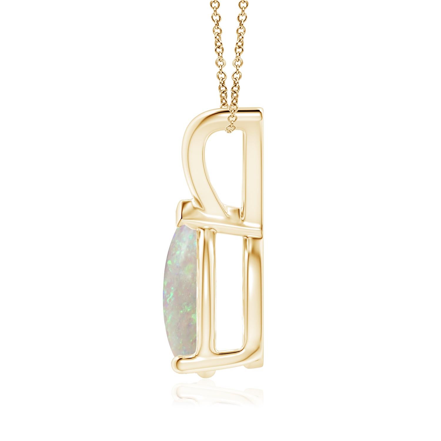 Cabochon ANGARA Natural Pear-Shaped 1.15ct Opal Solitaire Pendant in 14K Yellow Gold For Sale