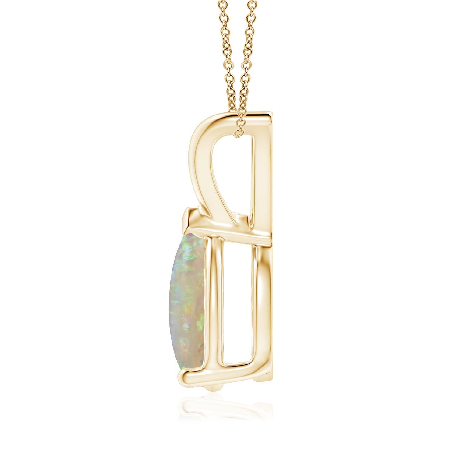 Cabochon ANGARA Natural Pear-Shaped 1.15ct Opal Solitaire Pendant in 14K Yellow Gold For Sale