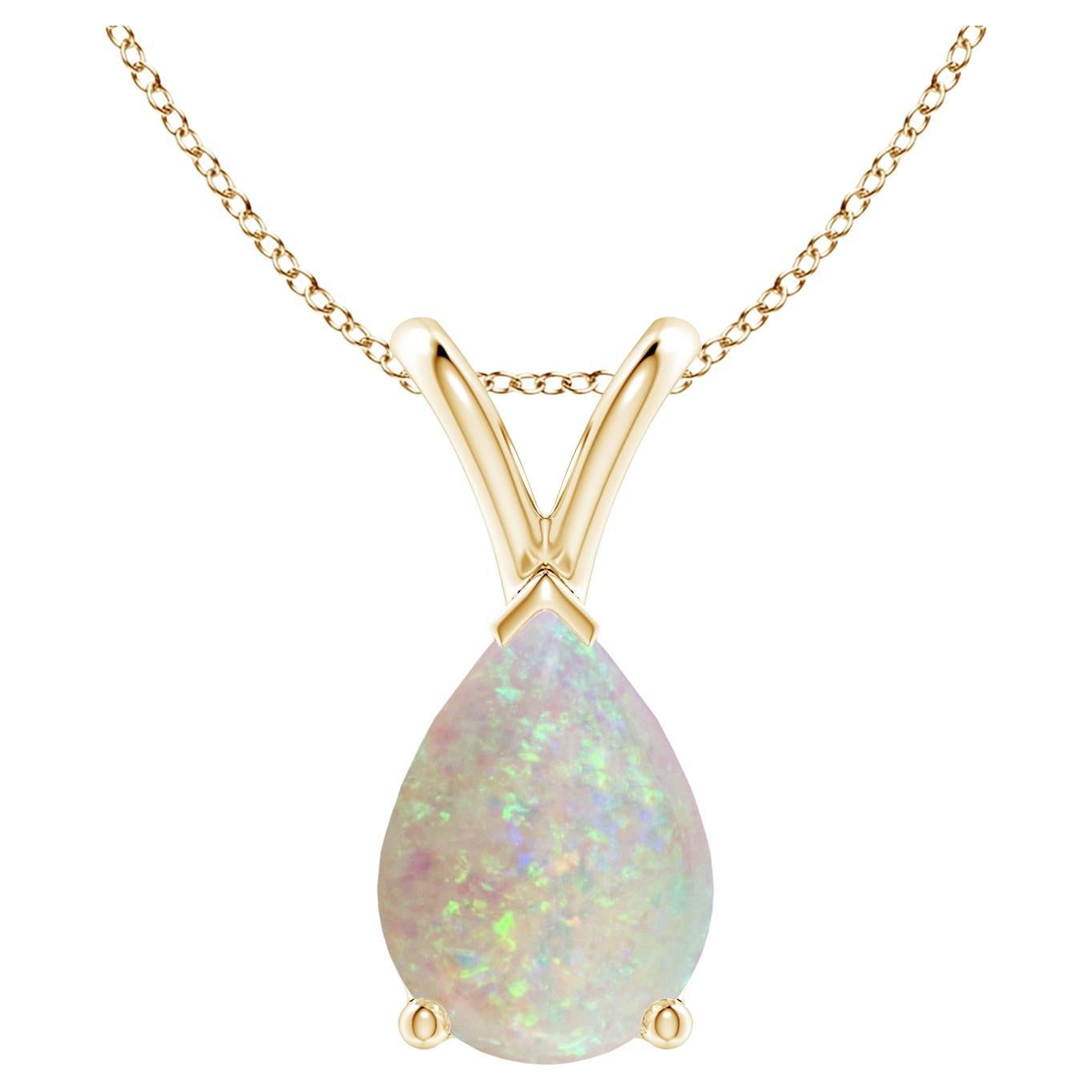ANGARA Natural Pear-Shaped 1.15ct Opal Solitaire Pendant in 14K Yellow Gold For Sale